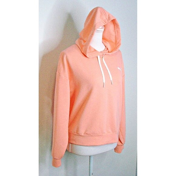 Puma Cropped Hoodie Sweatshirt Style# 846115-26 Peachy Pink Women Size Small - Picture 2 of 12